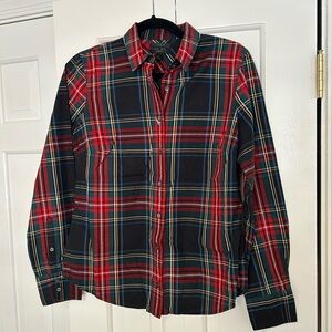 J. Crew Red and Black Plaid Button-Down Shirt